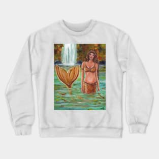 Autumn Fall mermaid by Renee Lavoie Crewneck Sweatshirt